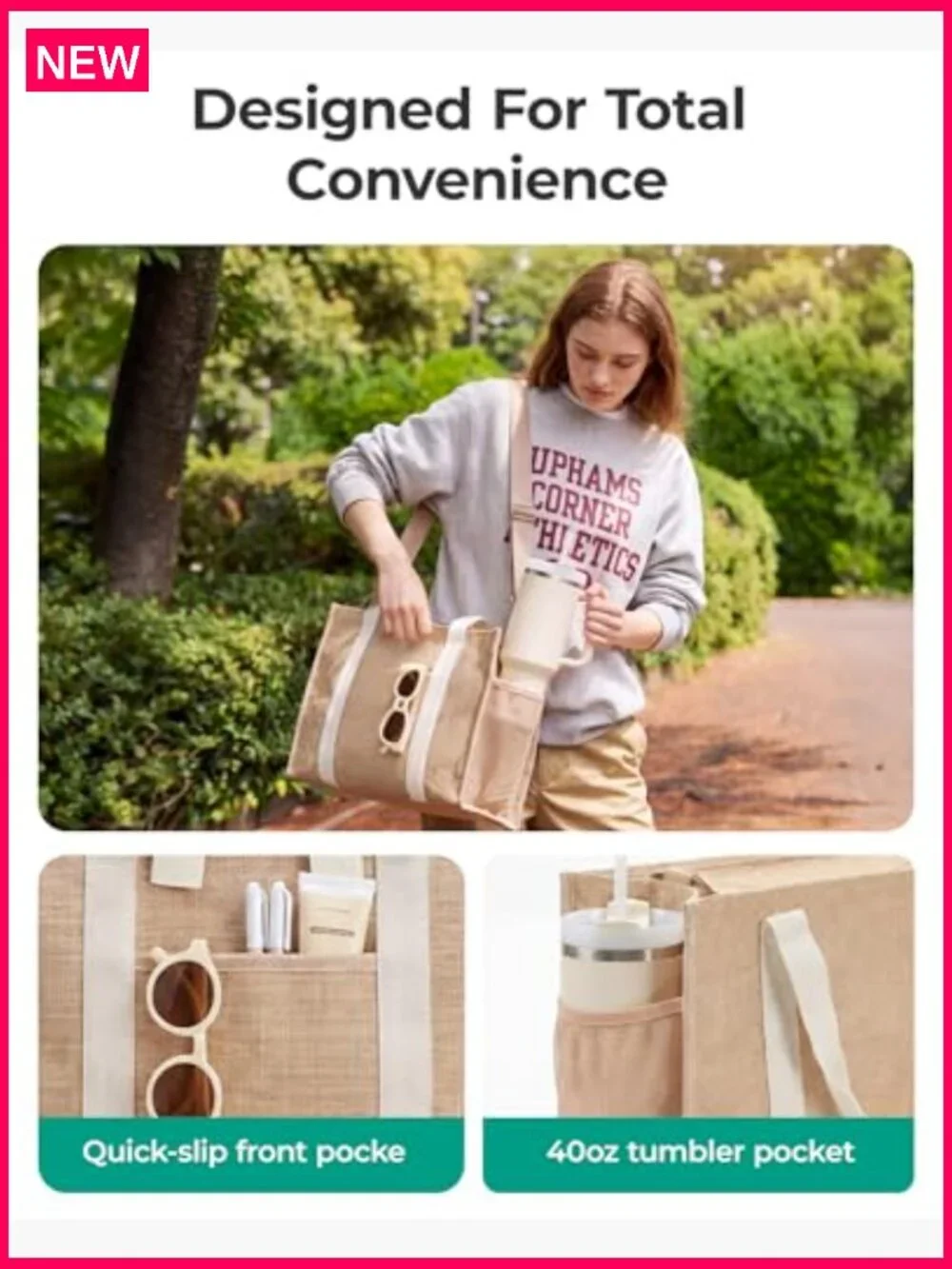 Monogrammable Beach Tote Bag for Women, Sandproof Mesh, Zippered Travel Bag